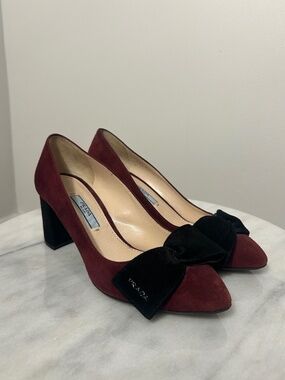 PRADA Suede Bow Heels